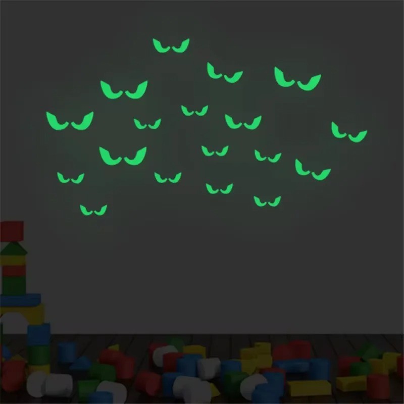 Halloween Peeping Eyes Night Light Wall Stickers Glow in Dark Ghost Décor