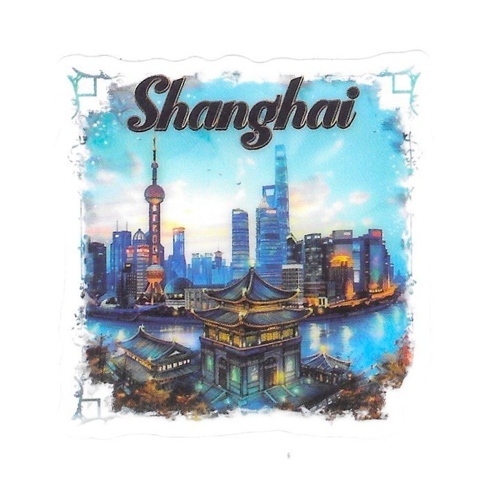 China Shanghai Skyline Oriental Pearl Tower Die Cut Clear Asian Vinyl Sticker