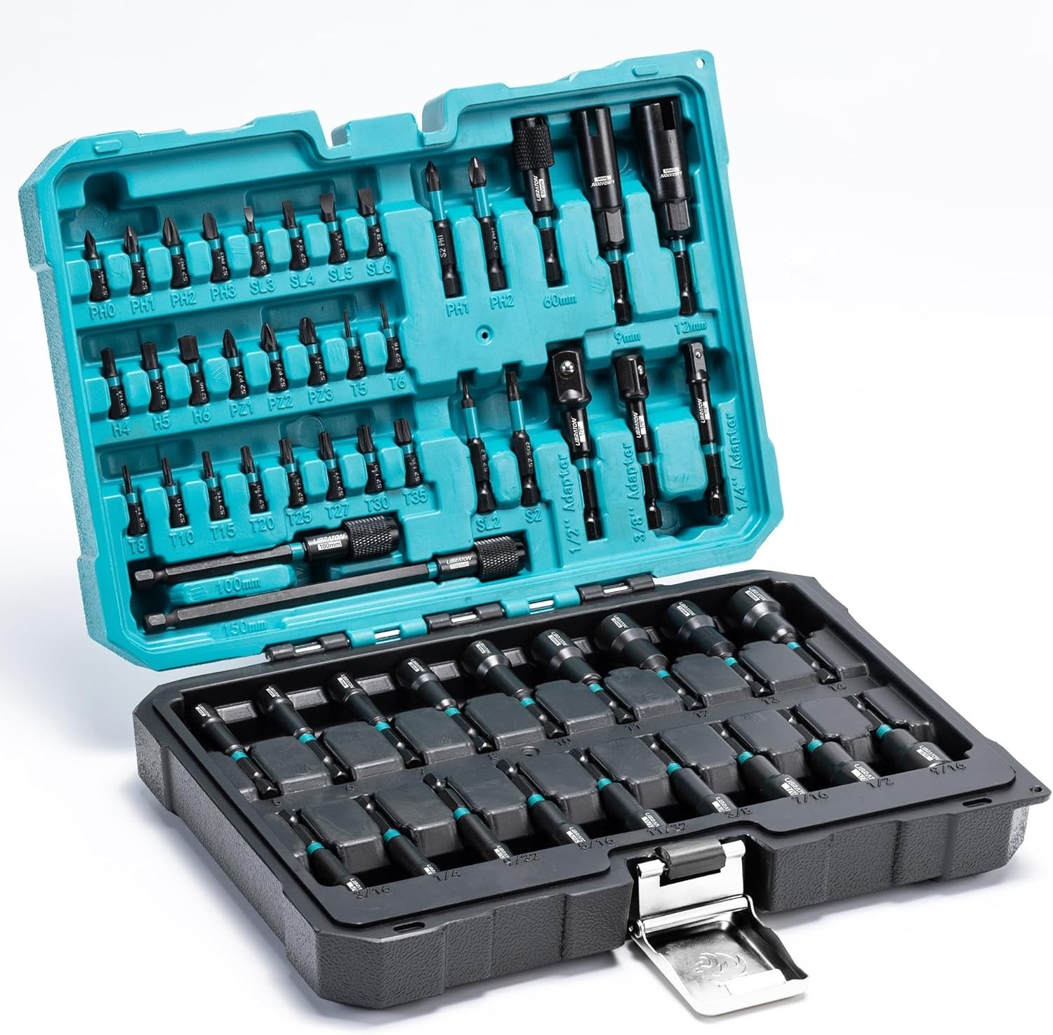 54PCS Magnetic Nut Driver Set, Impact Drill Driver Bit 1/4″, Metric & SAE Nut…