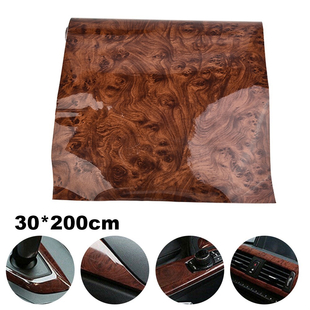 Improved Wood Grain For Car Interior Decals Glossy Self Wrap for Dash and Doors