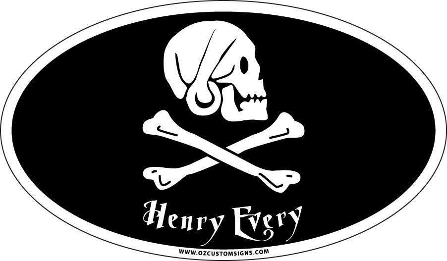 PIRATE – Henry Every – Oval Full Color Decal/Sticker