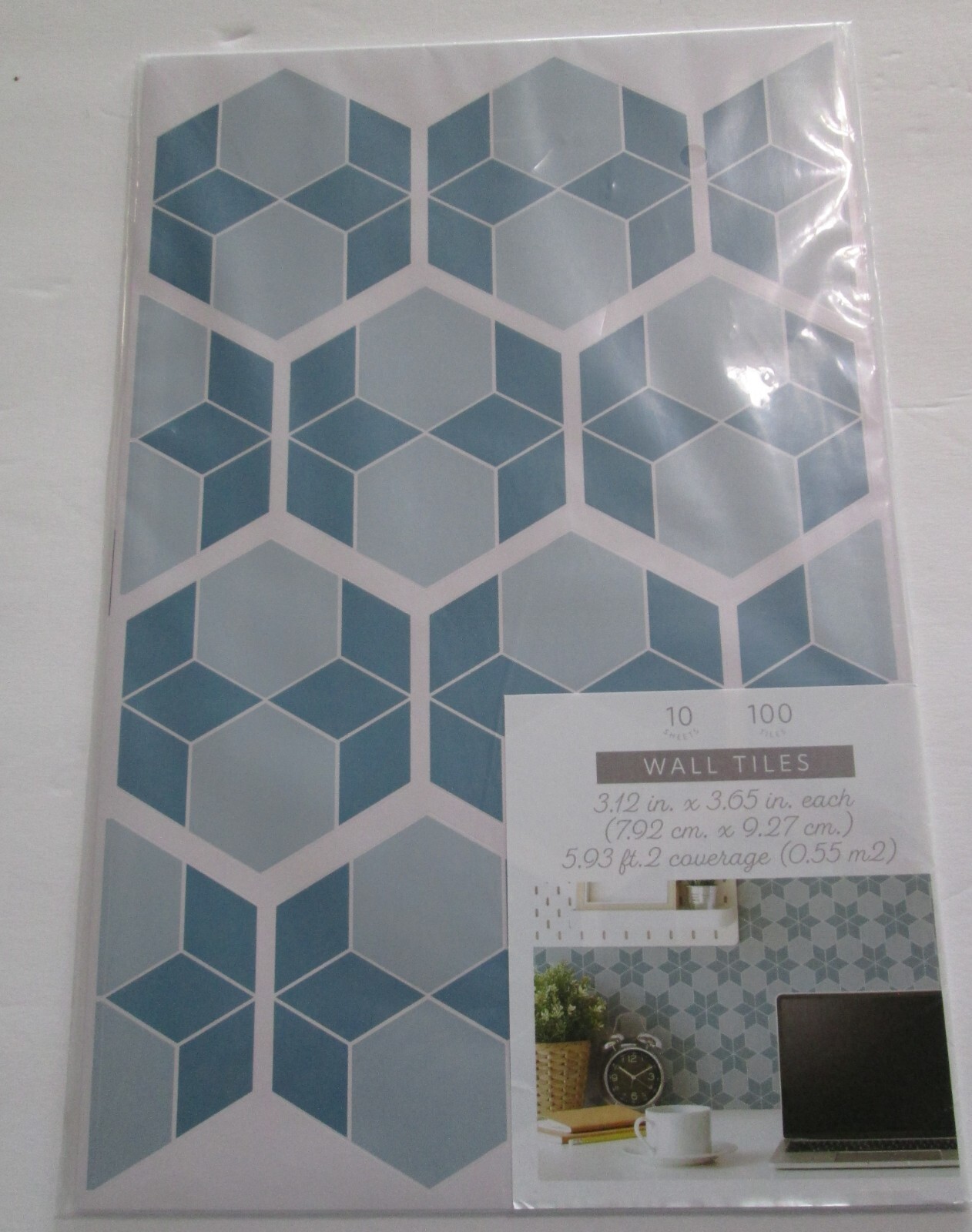 Design Group Wall Art Decal Stickers 10 Sheets 100 Tiles Blue Star Target NIP
