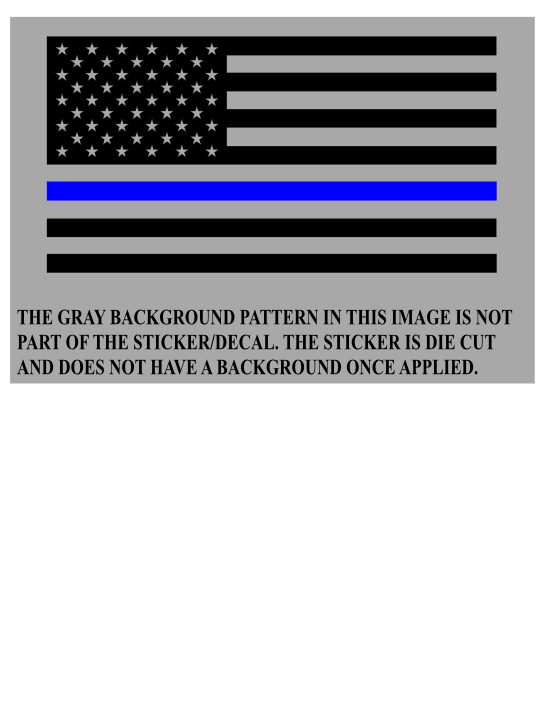 THIN BLUE LINE AMERICAN FLAG LAW ENFORCEMENT/POLICE BLACK/BLUE Decal/Sticker