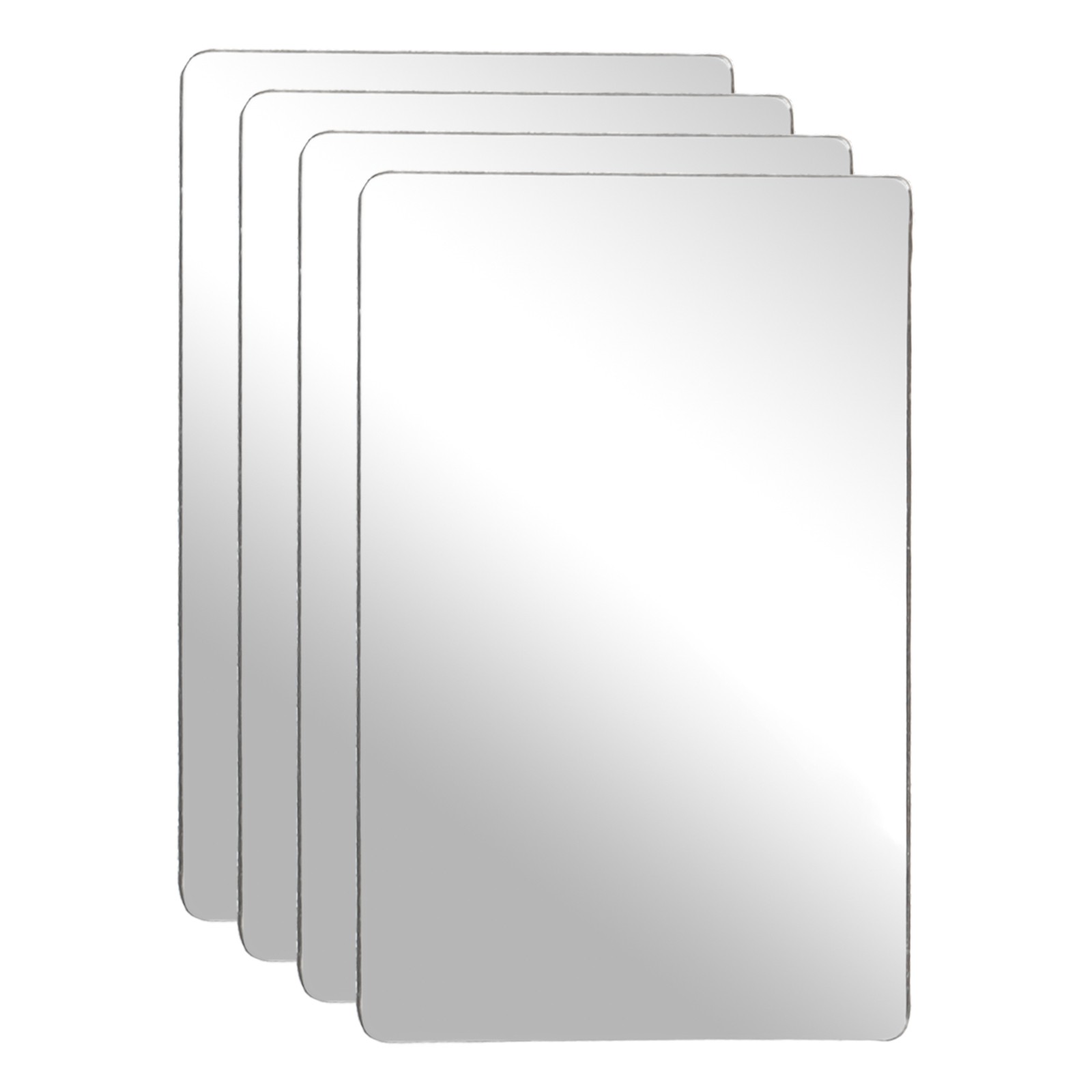 4Pcs Acrylic Mirror Sheet, 5.9×3.9″ Rectangle Self Adhesive Mirror