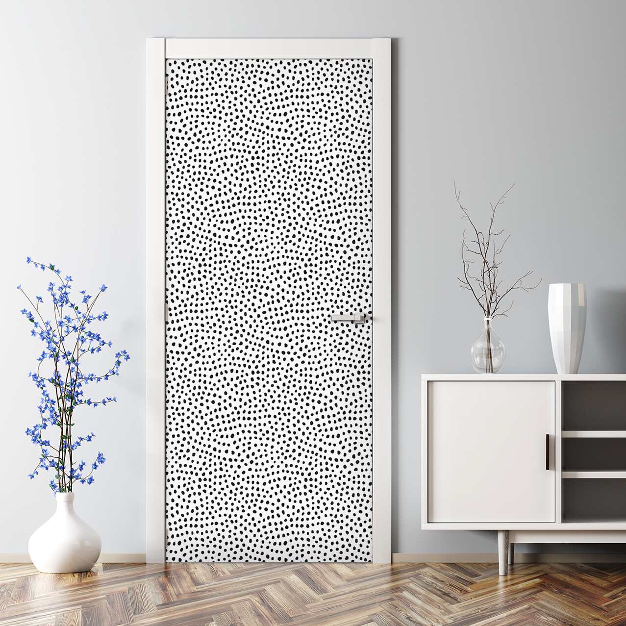 Dalmatian spots Door Decal Dots mural Minimalist modern art Self adhesive