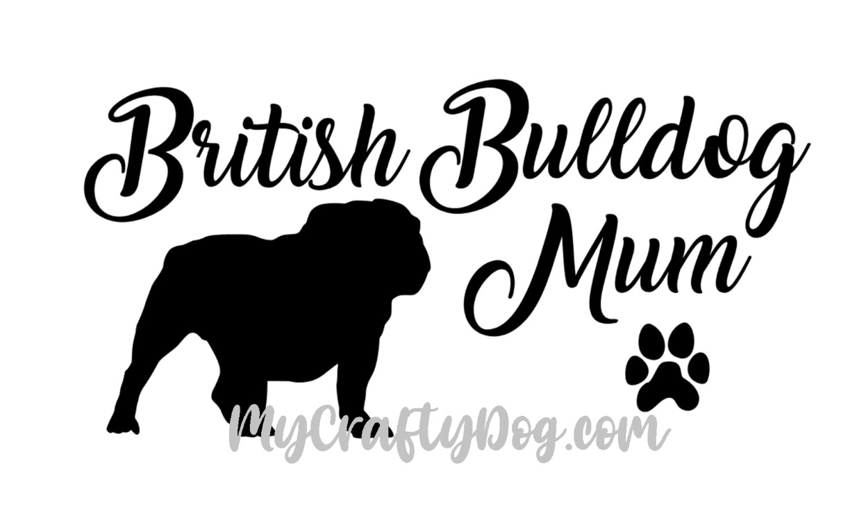 BRITISH BULLDOG Mum Car Decal Vinyl Sticker Dog Bumper Window mom High quality