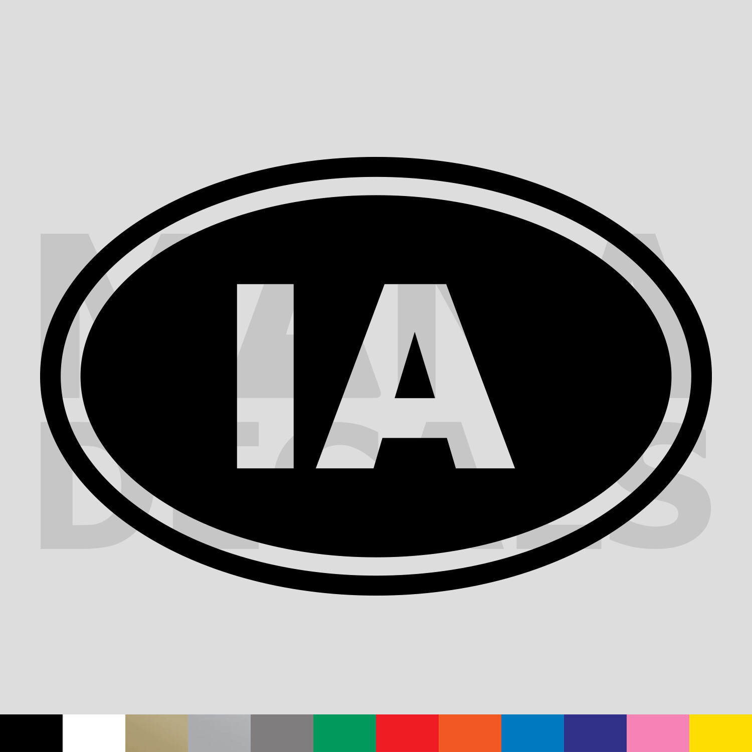 Iowa IA State Oval Vinyl Die Cut Decal Sticker