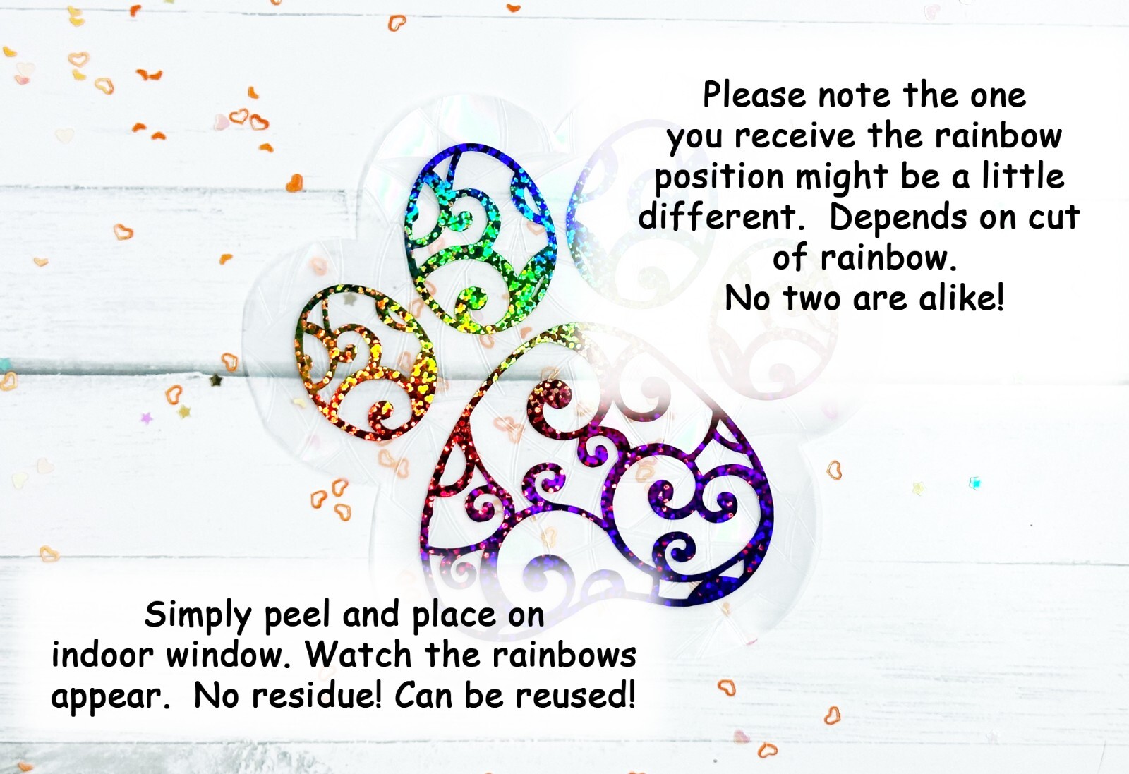 Paw Print Sticker Window Cling Suncatcher Decal Rainbow Maker Prism Reusable