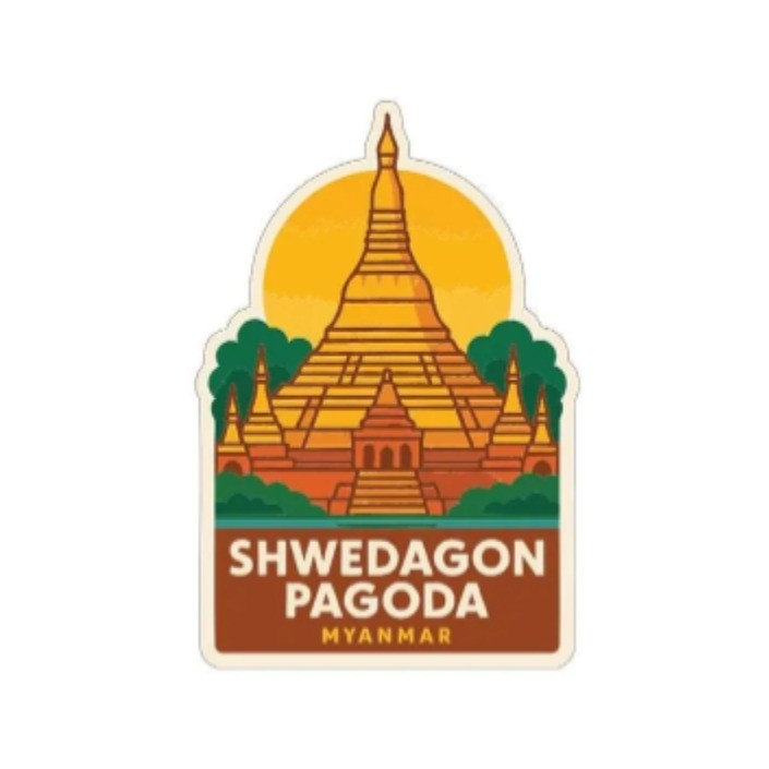 Shwedagon Pagoda Myanmar Iron On Heat Transfer Vinyl HTV Die-Cut Symbolic