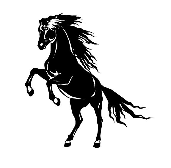 Horse Stallion Galloping #4, 4-21″ Outdoor Die Cut Vinyl Decal Sticker