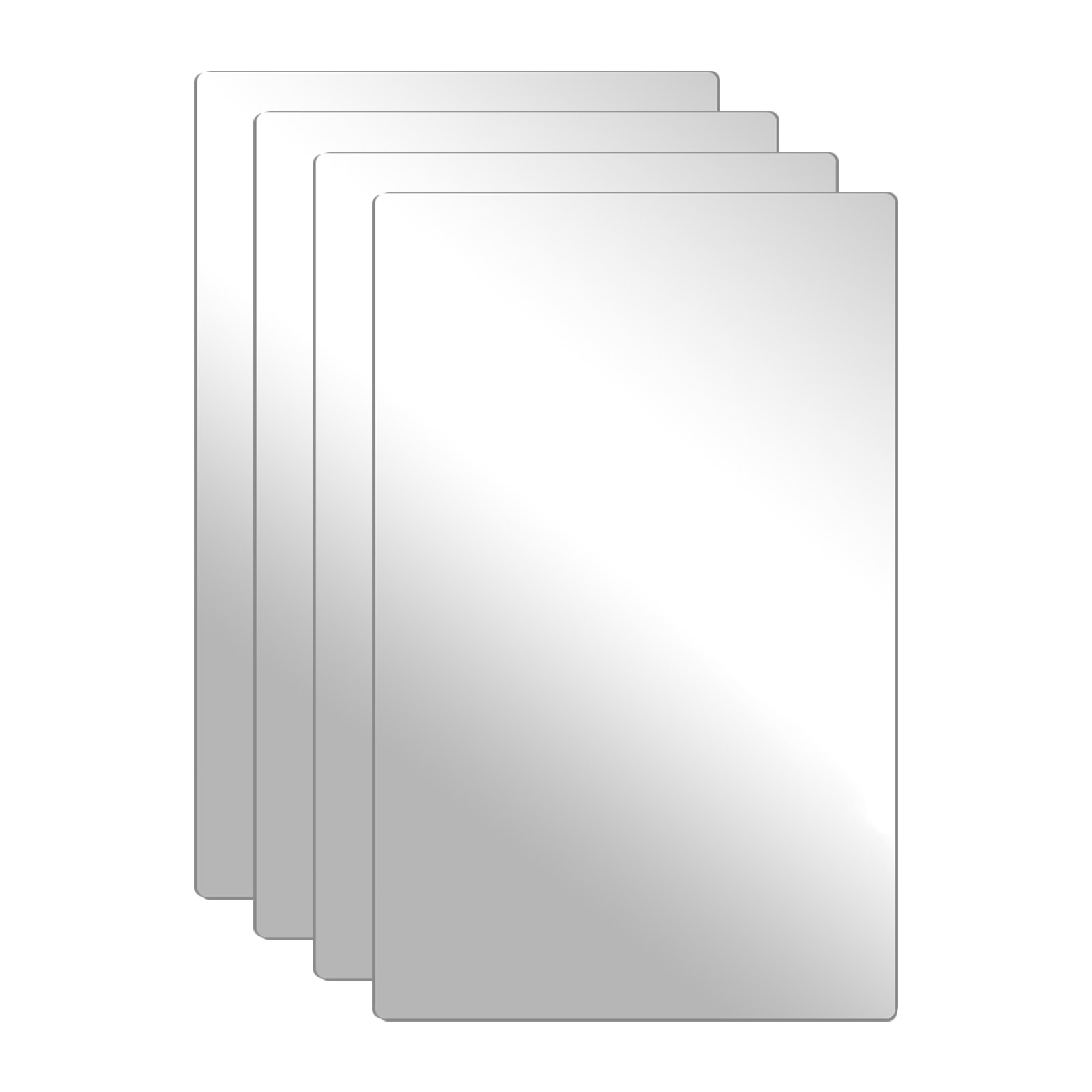 4Pcs Acrylic Mirror Sheet, 7.1×4.7″ Rectangle Self Adhesive Mirror