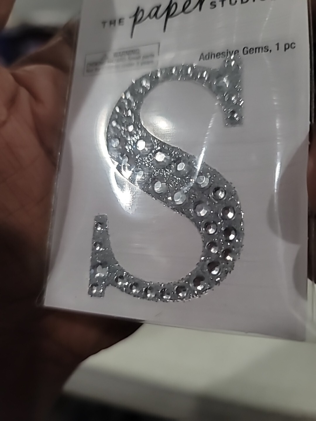 THE PAPER STUDIO Bling Monogram Sticker Letter S ST1