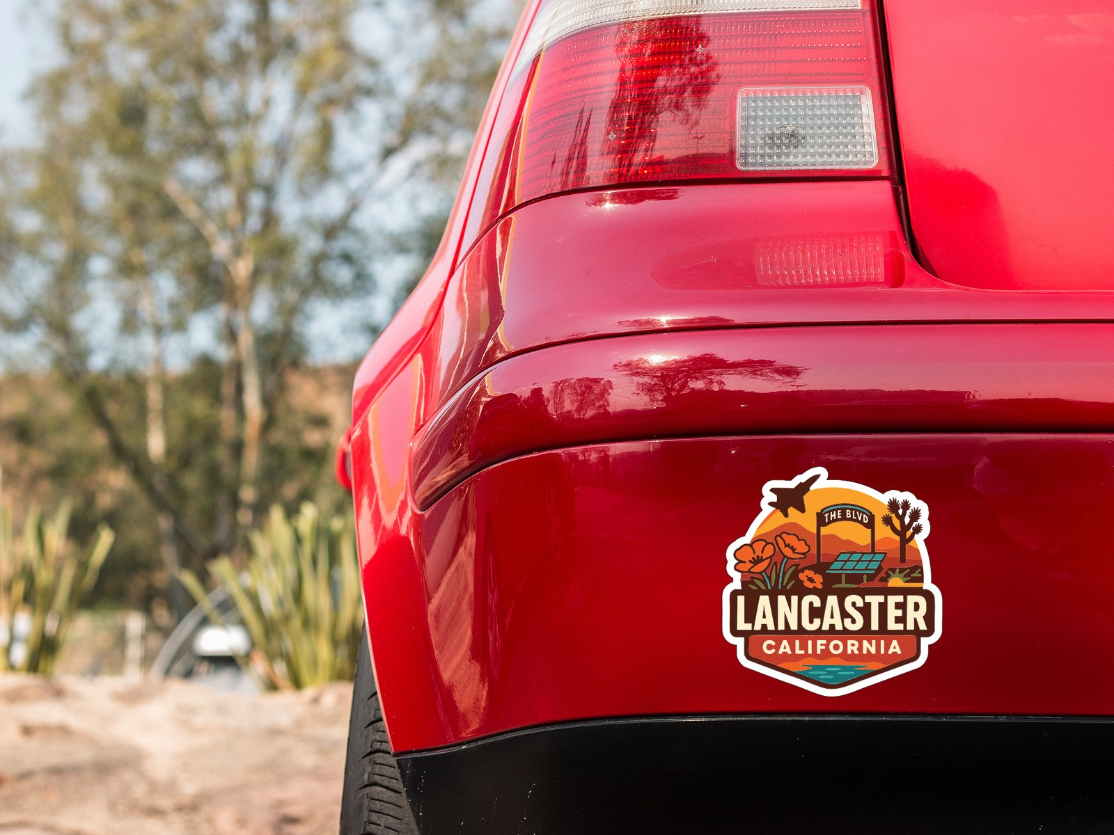 Lancaster California Sticker Decal Vinyl Die-Cut City Skyline Landmark Design