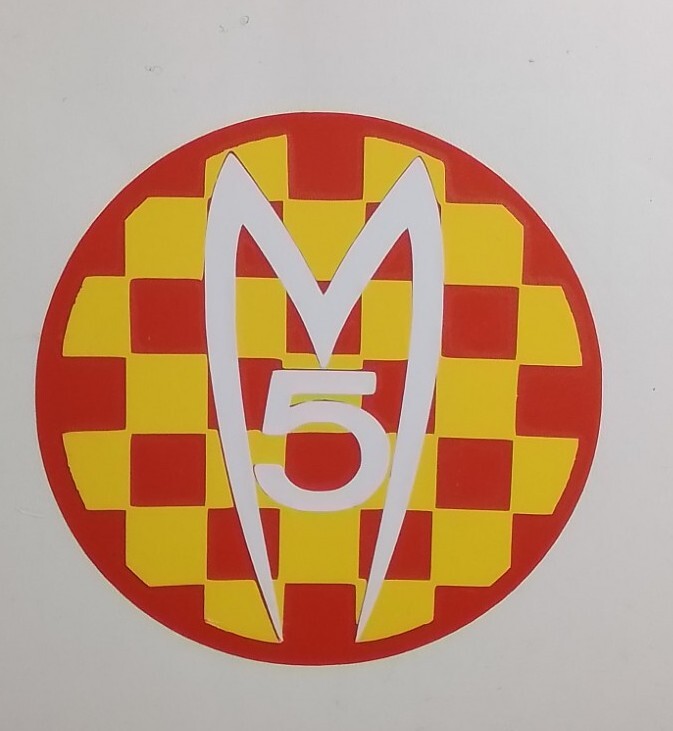 SPEED RACER 80’S CARTOON MACH 5 CHECKERED LOGO VINYL STICKERS SYMBOL 3×3!