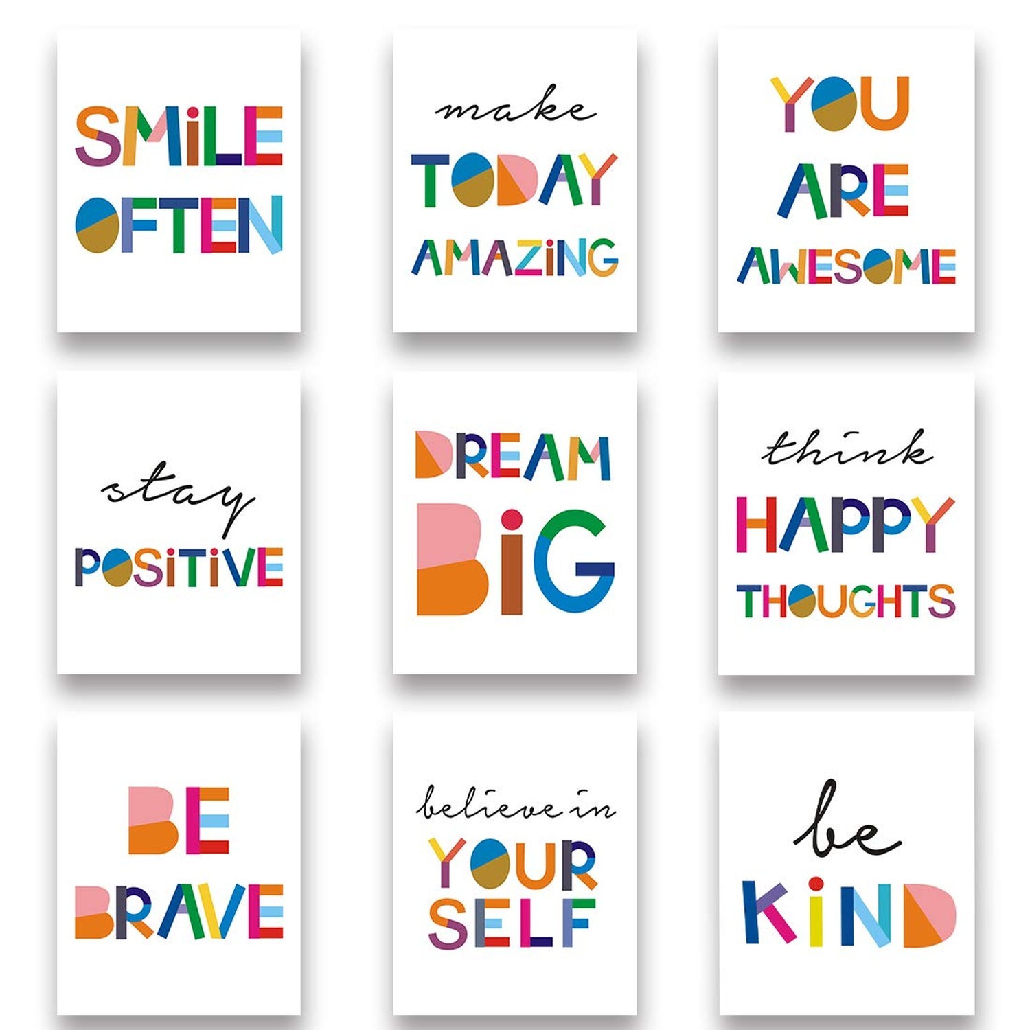 Watercolor Words Inspirational Quote Modern Minimalist Typography Art Print S…