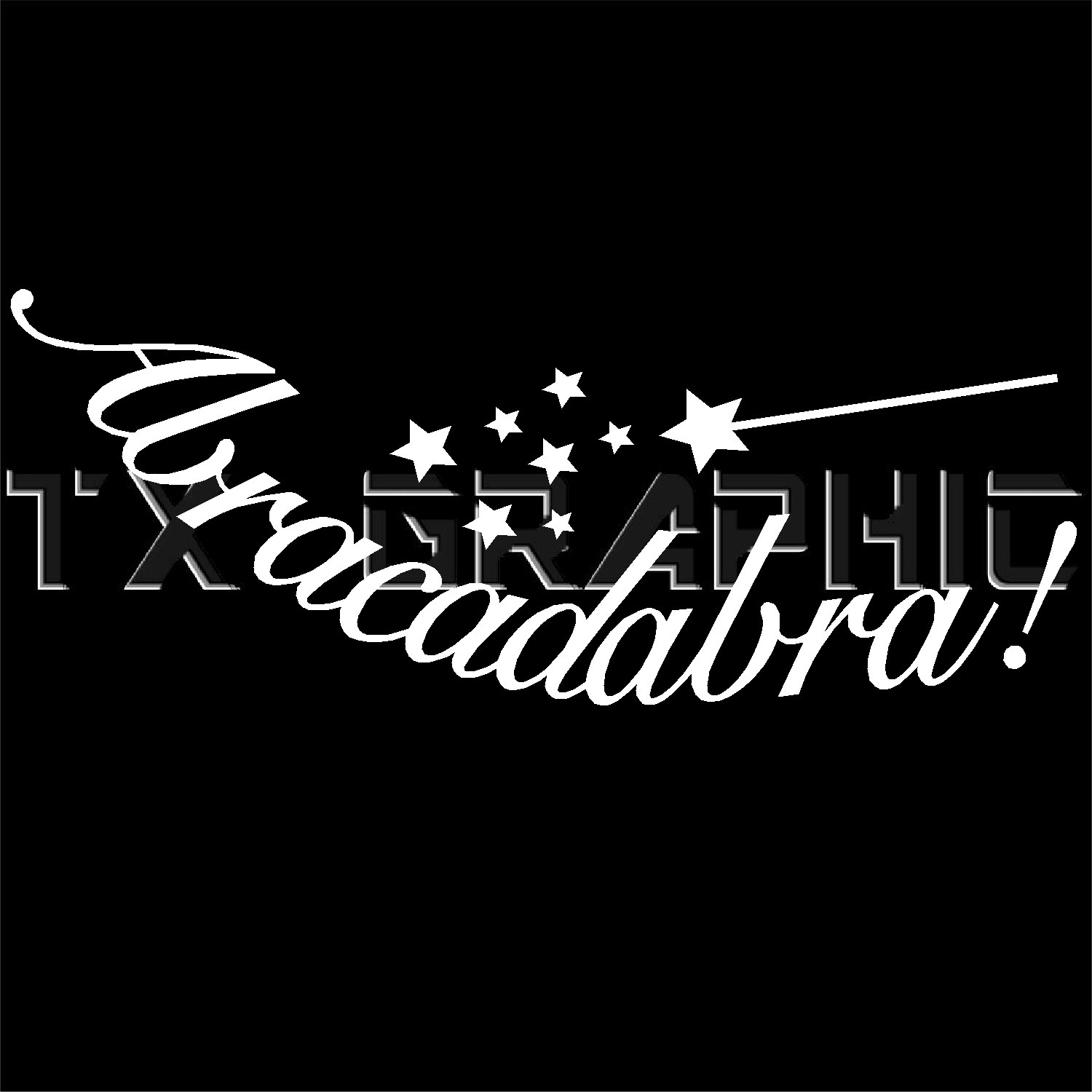 ABRACADABRA DECAL STICKER MAGIC WORD WAND STAR BIBLE INCANATATION