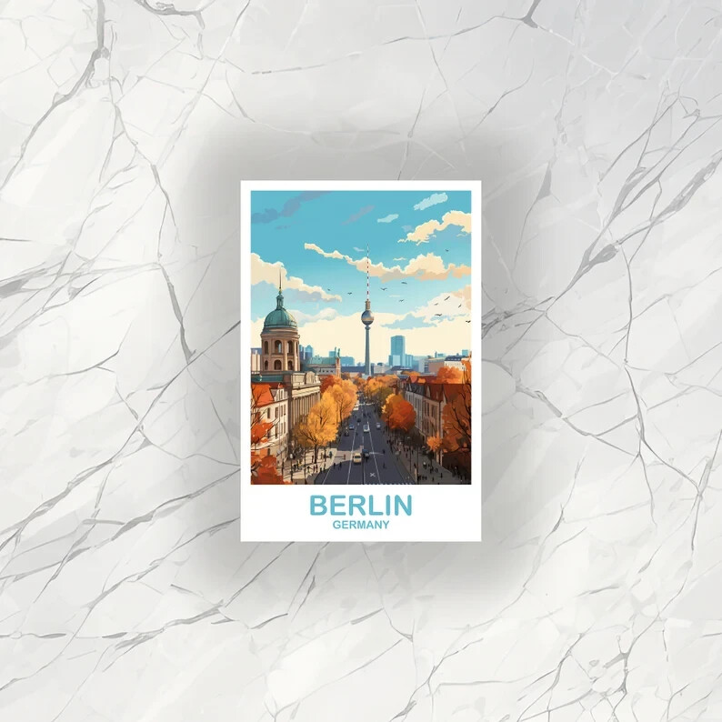Berlin Germany Travel Sticker – City Art Decal for European Travel Lovers