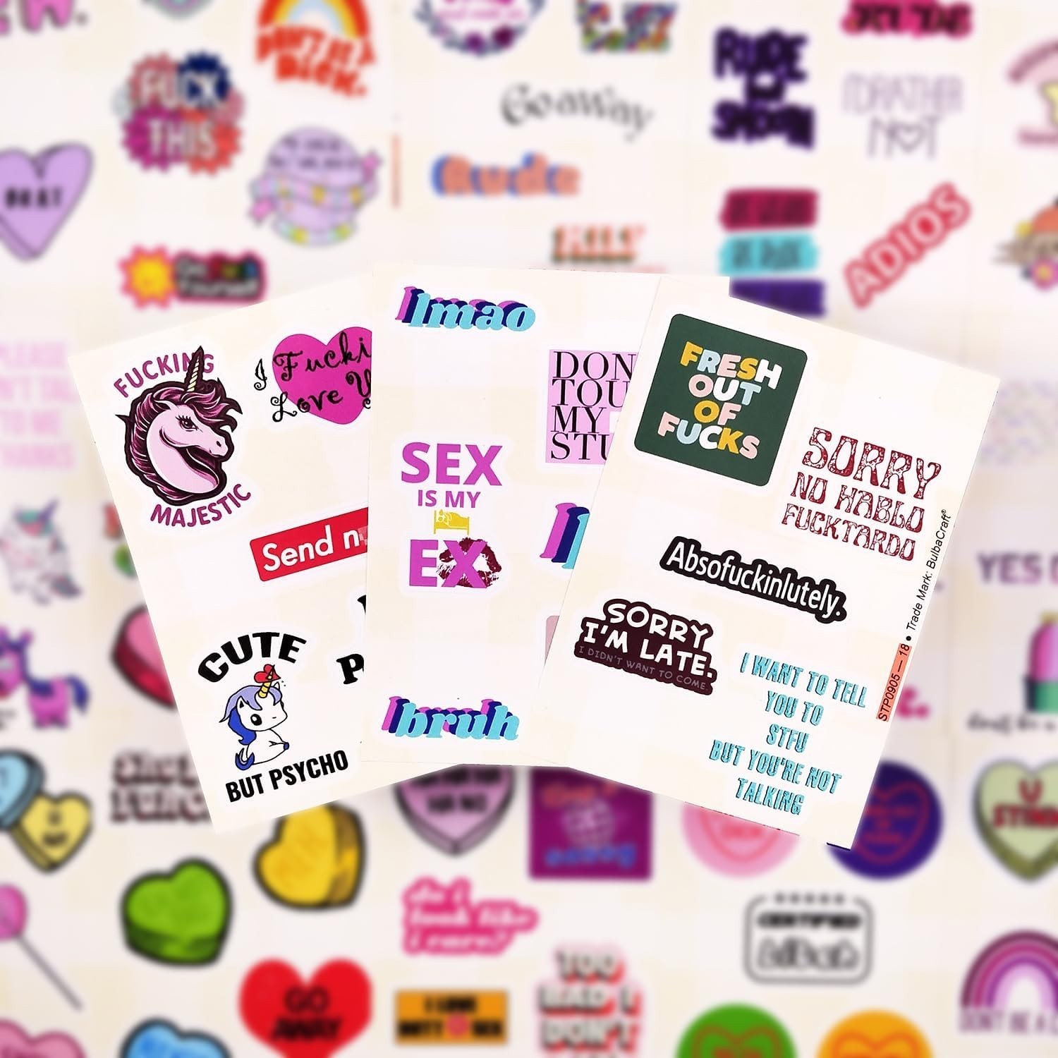 Crude Humor Sticker Set: 100 High-Quality Vinyl Stickers for Personalizing