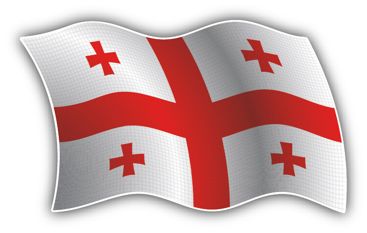 Georgia Wavy Flag Car Bumper Sticker Decal