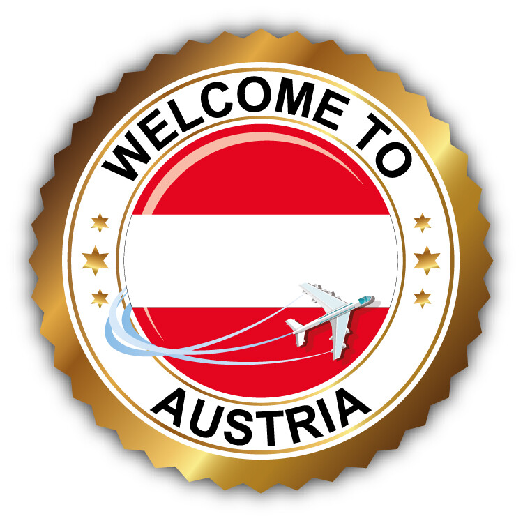 Welcome To Austria Flag Label Car Bumper Sticker Decal