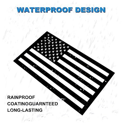 2 Pack Embossed 3D All Black American Flag Emblem Decal Stickers, Hollow Out
