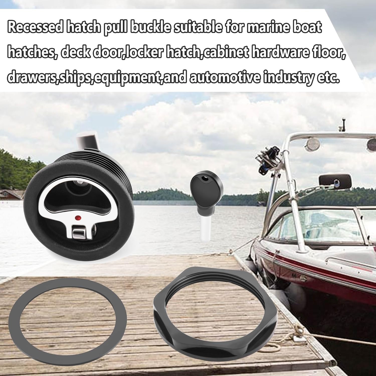 Boat Cam Latch Fits 2-1/2″ Hole Mount Latch,Marine Grade O-Handle Latch,Locki…