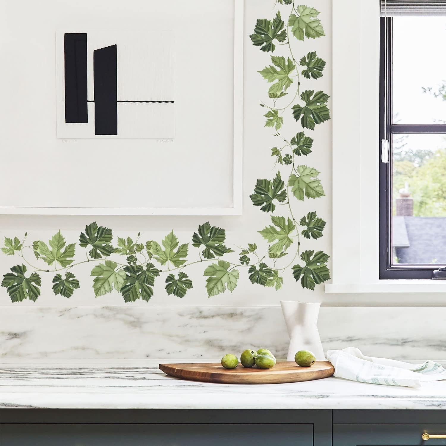 Supzone Green Vine Wall Decal – Evergreen Ivy Leaves Sticker