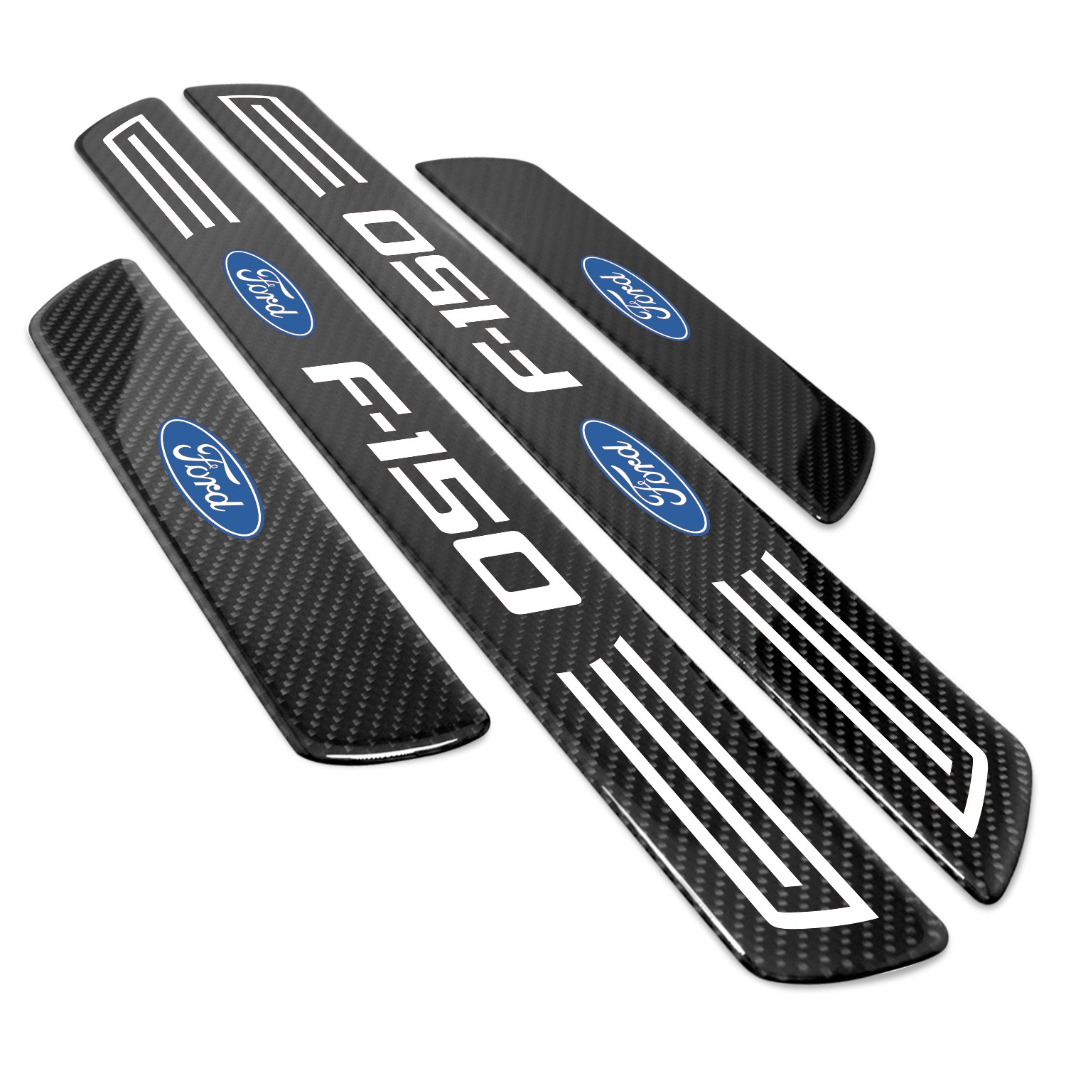 Ford F-150 X-Large Black Carbon Fiber 4 Pcs Universal Door Sill Plates