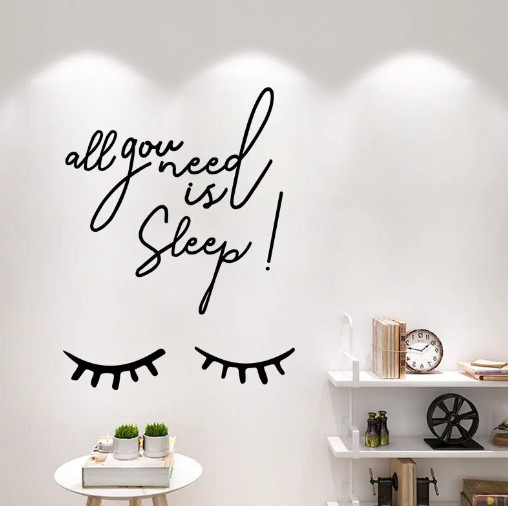 ‘All you need is Sleep’ Quotes Wall Stickers Home Decor Living Room Bedroom
