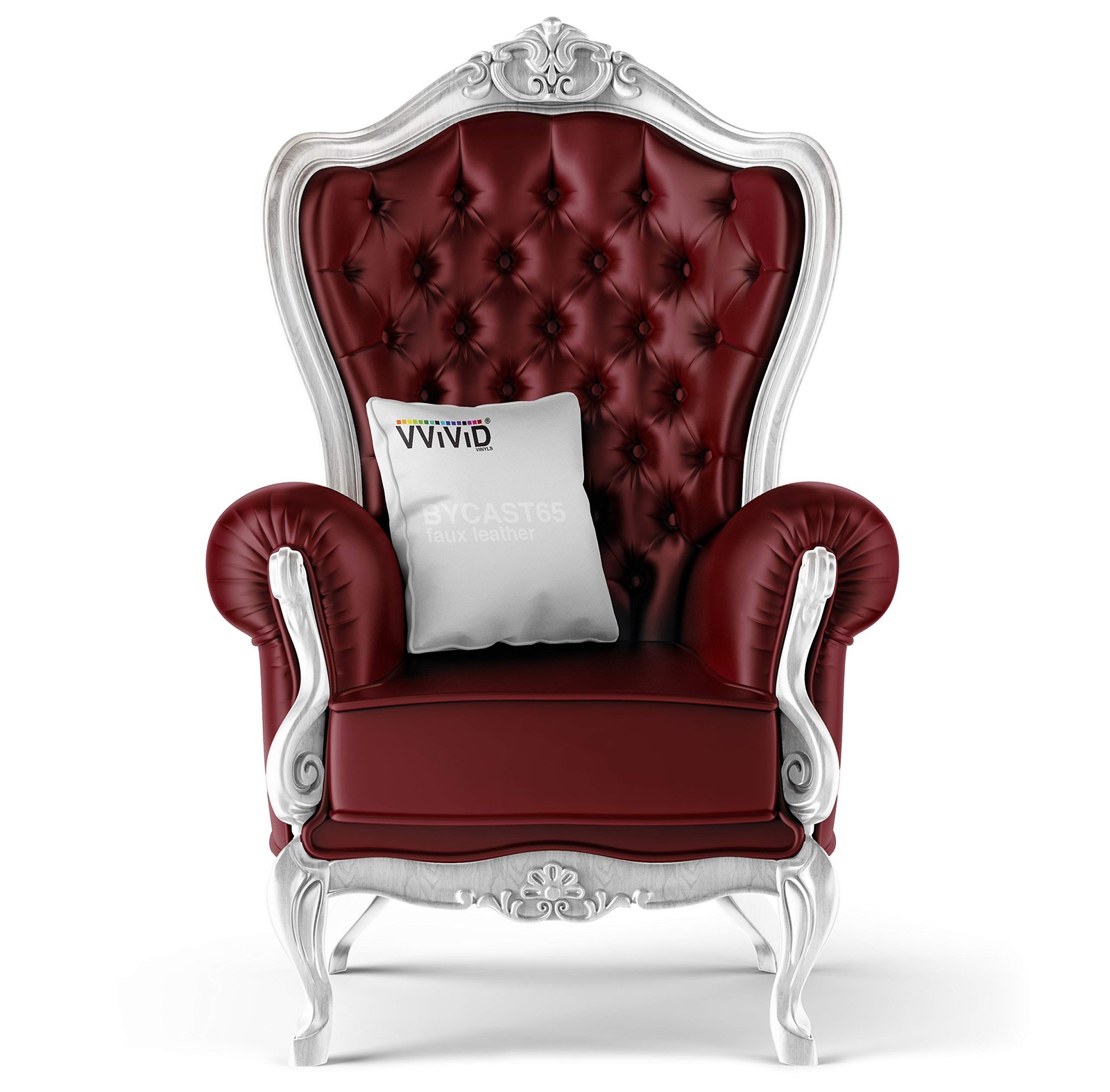 VViViD Burgundy Weatherproof Faux Leather Finish Marine Vinyl Fabric (10ft x