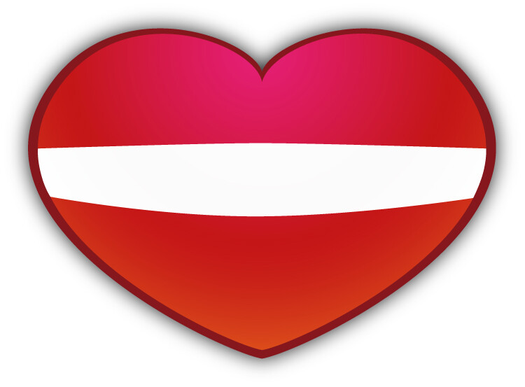 Latvia Glossy Heart Flag Car Bumper Sticker Decal