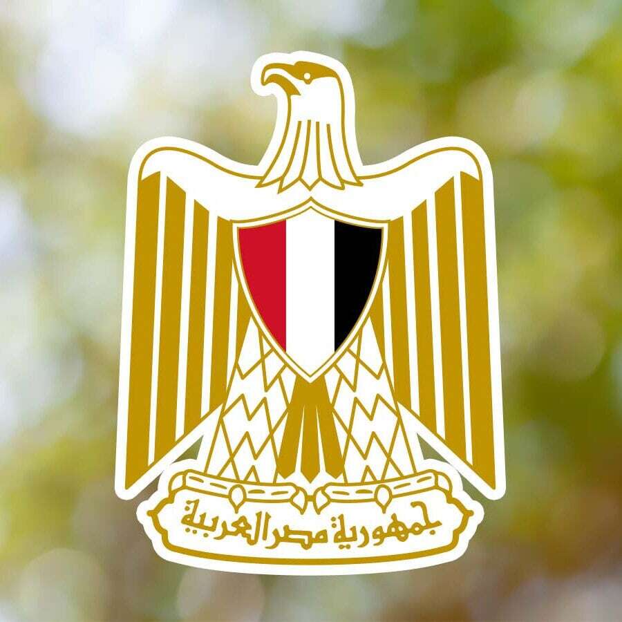 Egypt Coat of Arms Sticker, Vinyl Decal, for Laptop Car, Book, Water Bottle,