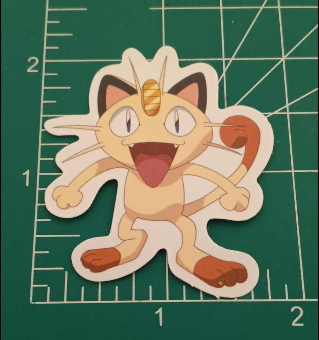 POKEMON STICKER X MEOWTH STICKER X VYNIL HIGH GLOSS DIECUT STICKER X 2X2 INCHES