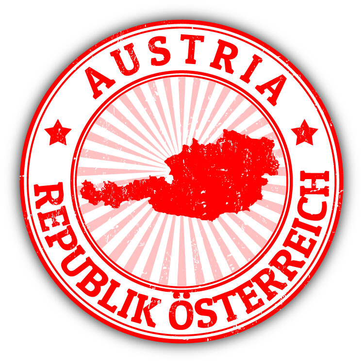 Austria Flag Grunge Travel Stamp Car Bumper Sticker Decal