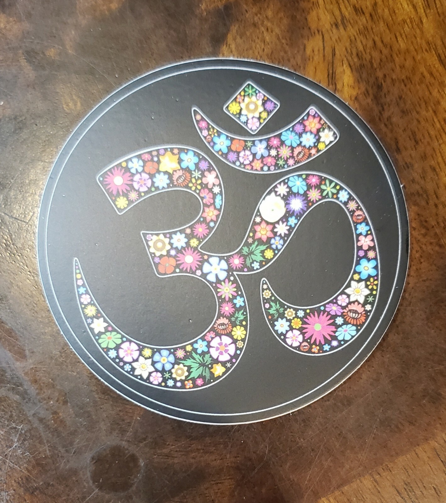 OM FLOWERS opaque Sticker UV Resistant Vinyl 3 inch
