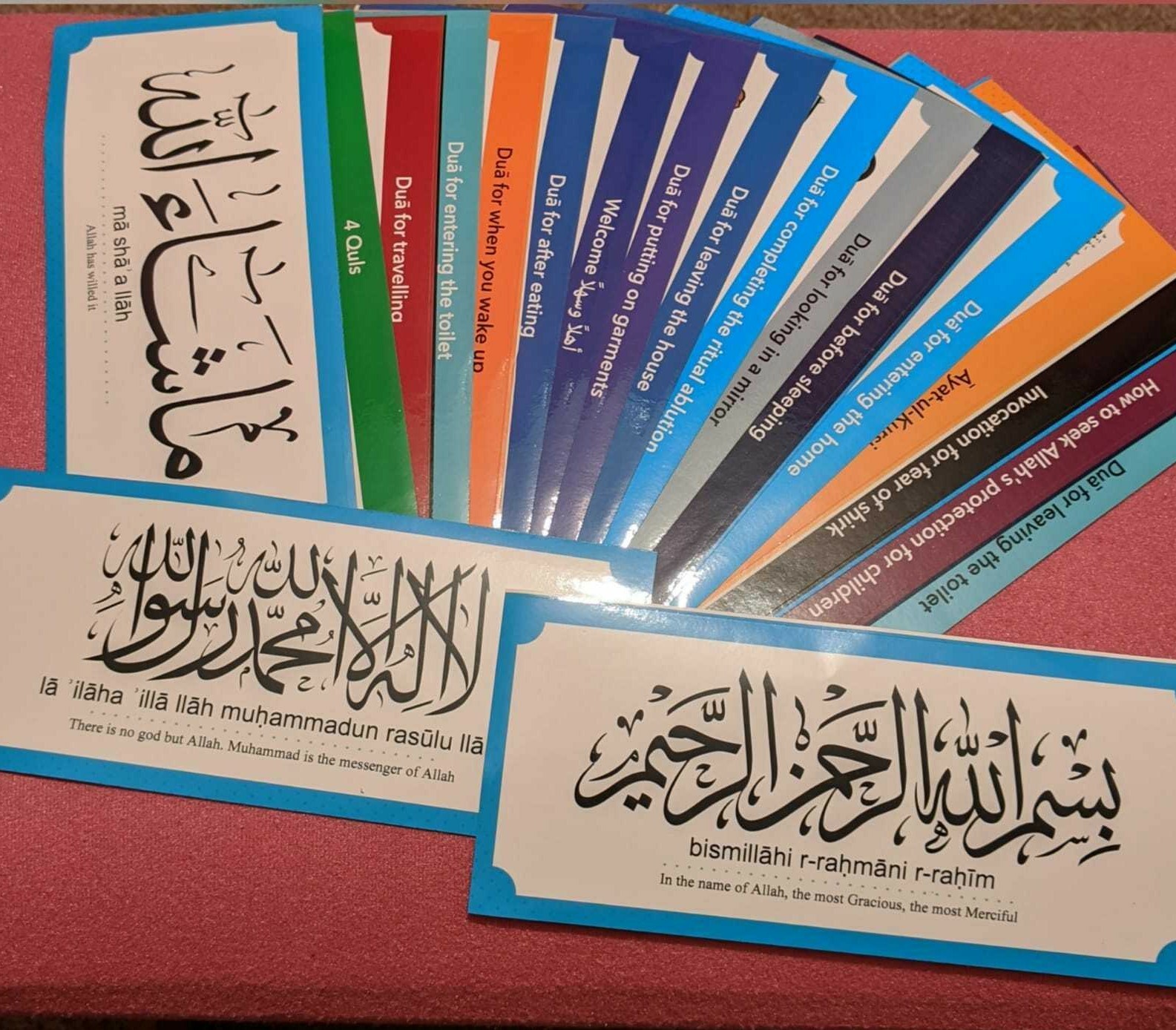 Islamic Muslim Dua Pray Stickers Traveling Eating Wudu Ayatul Kursi House Toilet