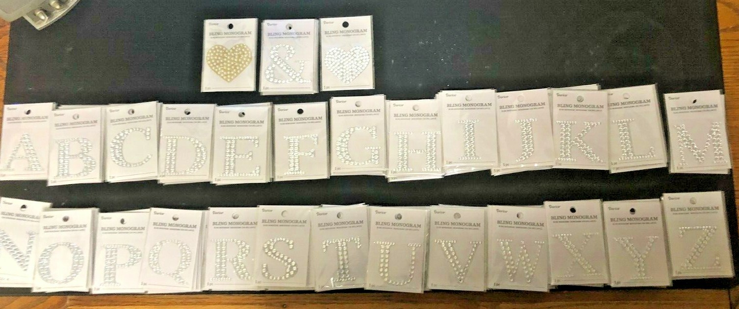 Darice Bling Monogram Sticker & Letters A THUR Z MORE 2 x 2 1/4 your choose
