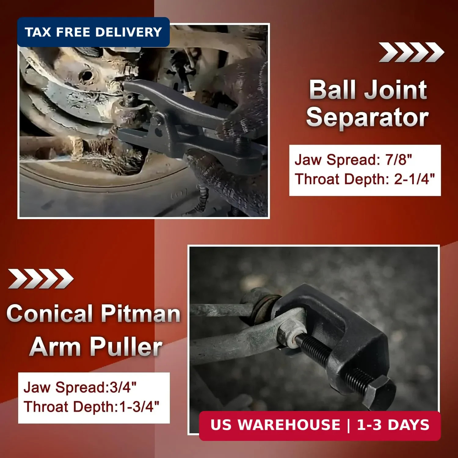 5pcs Pitman Arm Puller Ball Joint Separator, Tie Rod End Tool for Ball Joint Pre