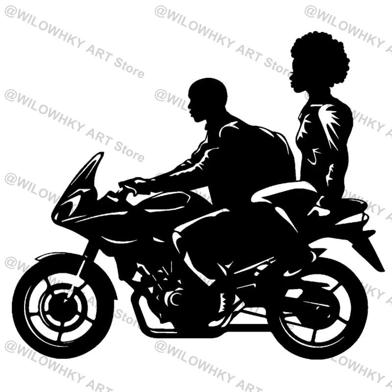 African Couple Motocross Decal Motorcycle Dirt Bike Gift African Women Sticker