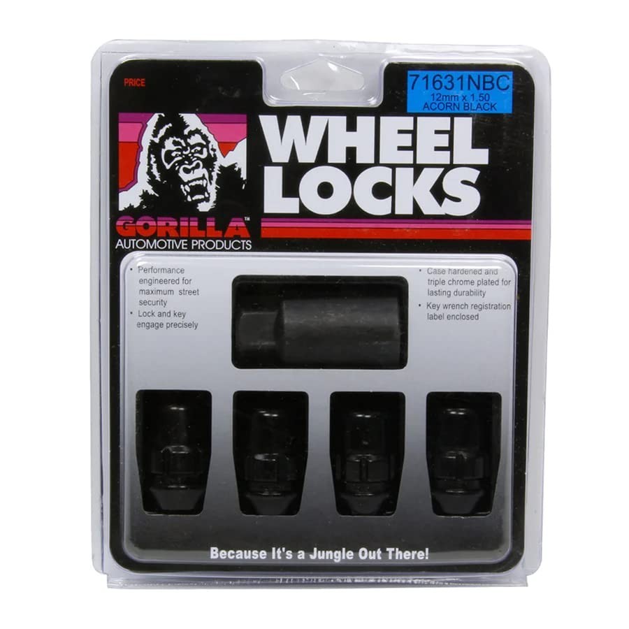 Gorilla Wheel Locks/Lug Nuts 12 x 1.5 – Gloss Black for 1997-2019 C5, C6, C7,…
