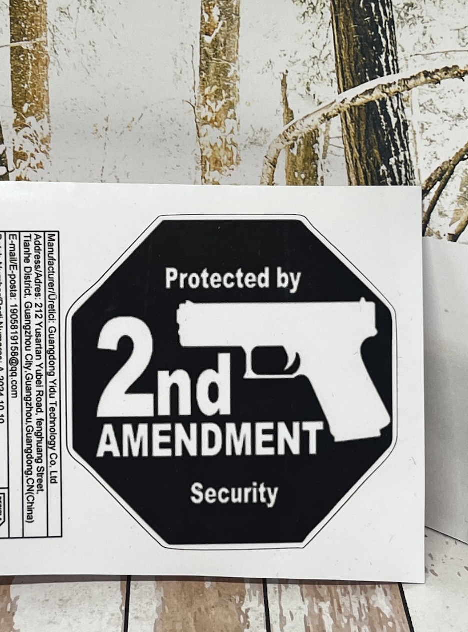 Protected By 2nd Amendment Security Gun Owner Decal Sticker Laptop Car Truck NEW
