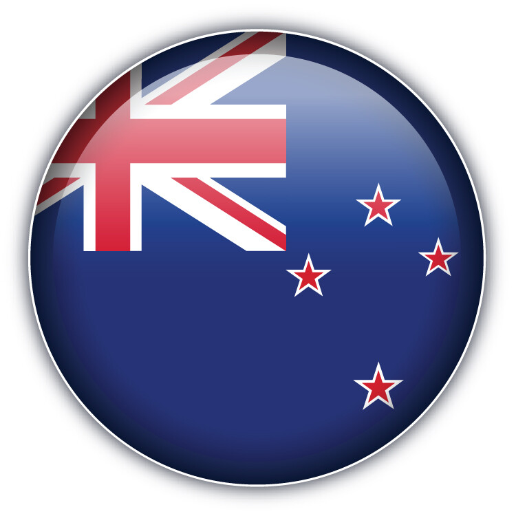 New Zealand Flag Glossy Label Car Bumper Sticker Decal