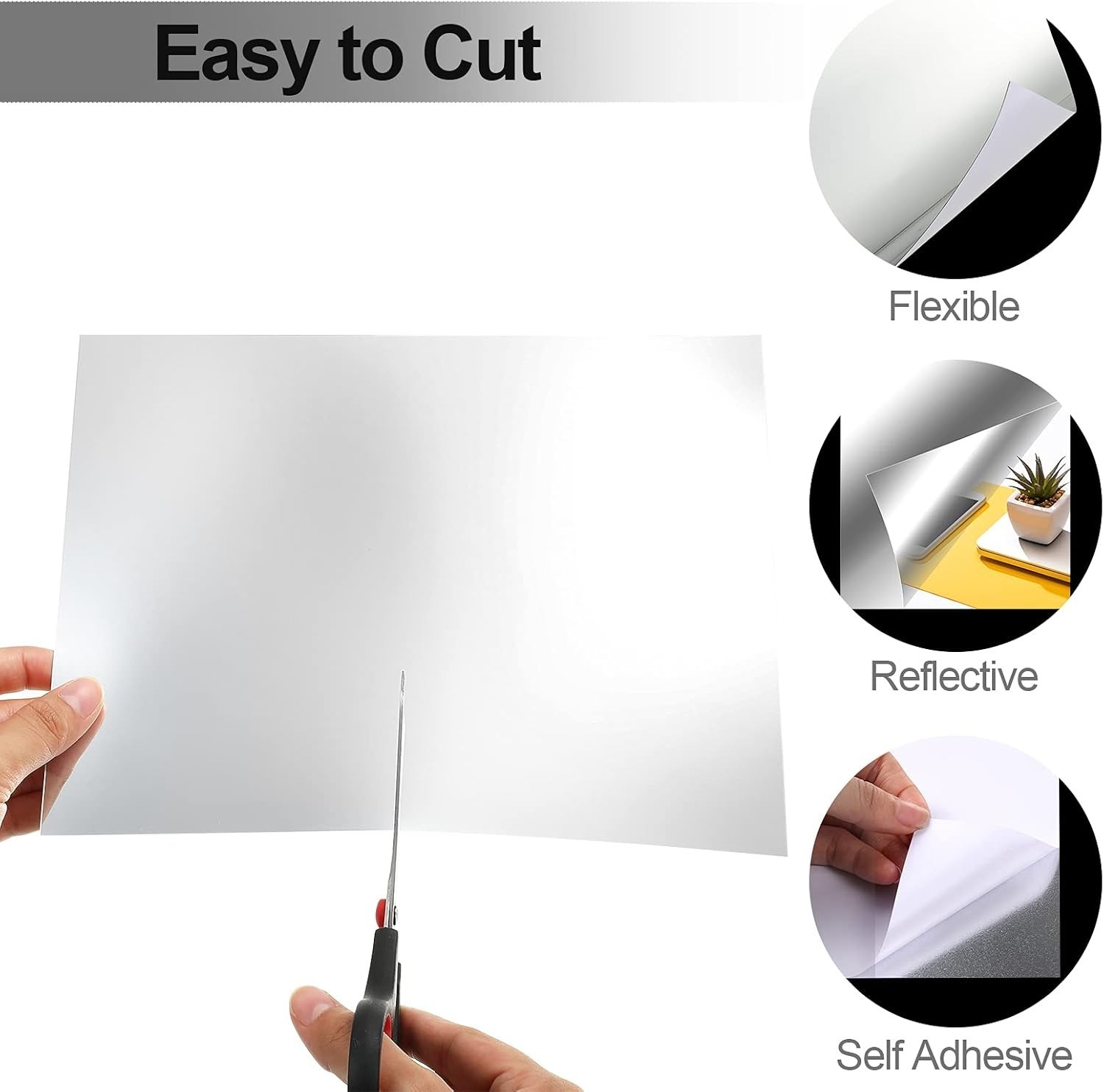 8×10 Inch Frameless Mirror Stickers – 10 Pack for Modern Home Decor Solutions