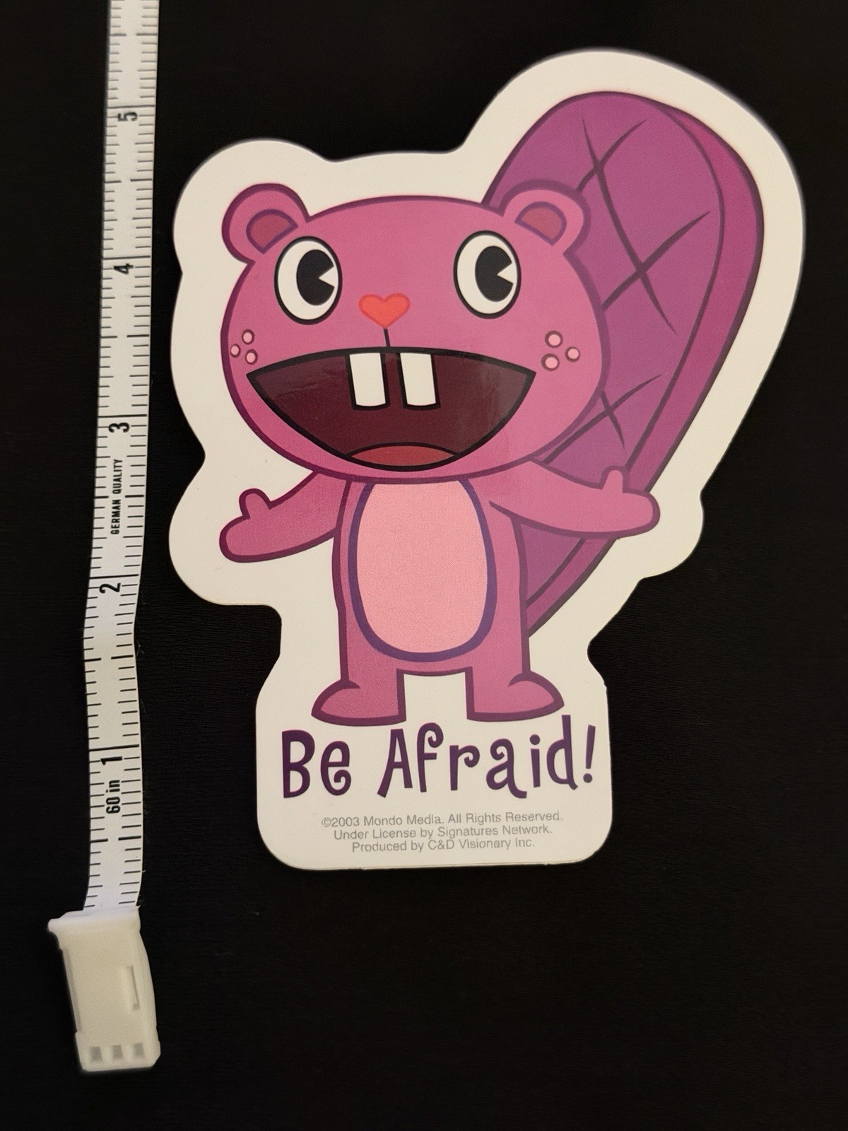 Rare 2003 Happy Tree Friends Toothy Be Afraid Die Cut Sticker C&D Visionary