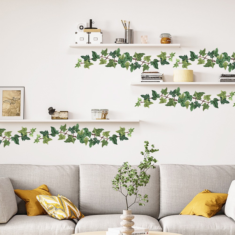 Removable Wall Stickers Ivy Leaf Vines Foliage Climbing Green Leaves Decor DIY