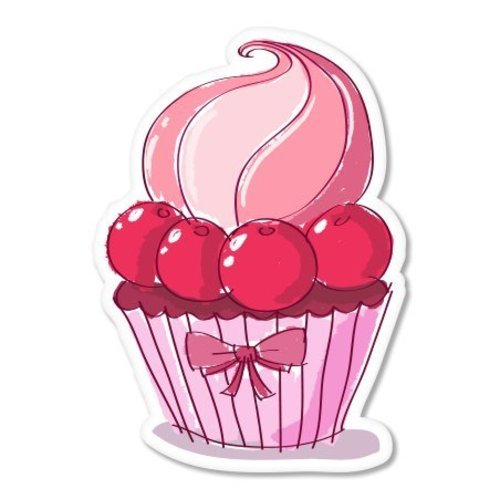 Cupcake Pink Yum Car Vinyl Sticker – SELECT SIZE