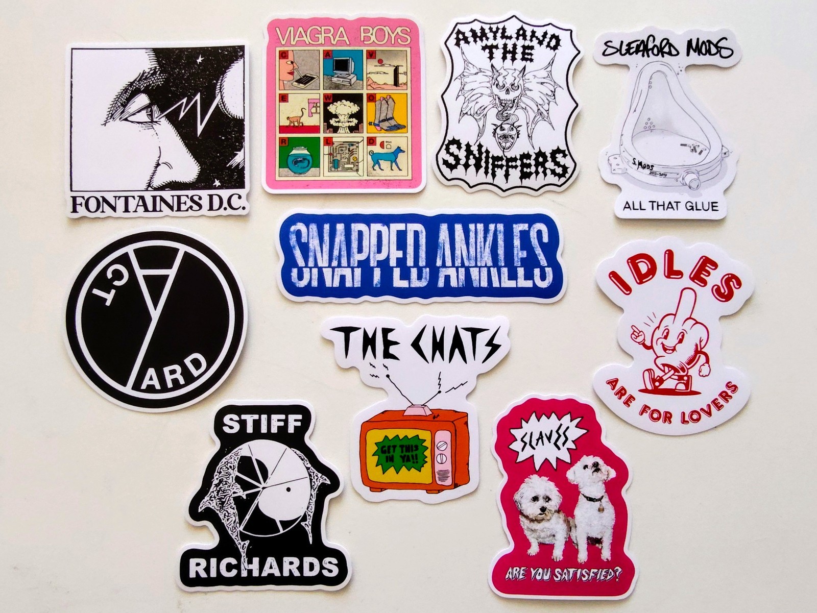 Post Punk Revival Vinyl Sticker Lot (10 Pack) SET 2 viagra boys amyl sniffers