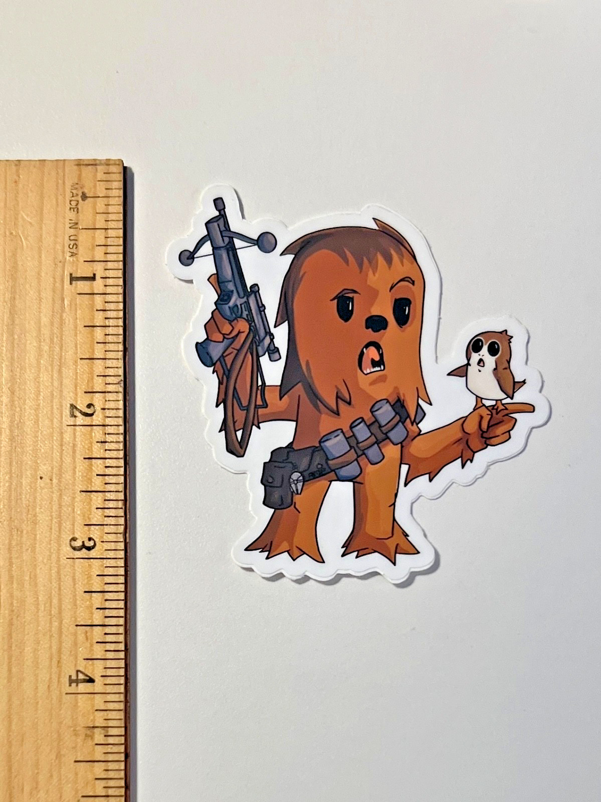 Chewy , Chewbacca from Star Wars Vinyl Sticker 3″ – Art by POMA Art