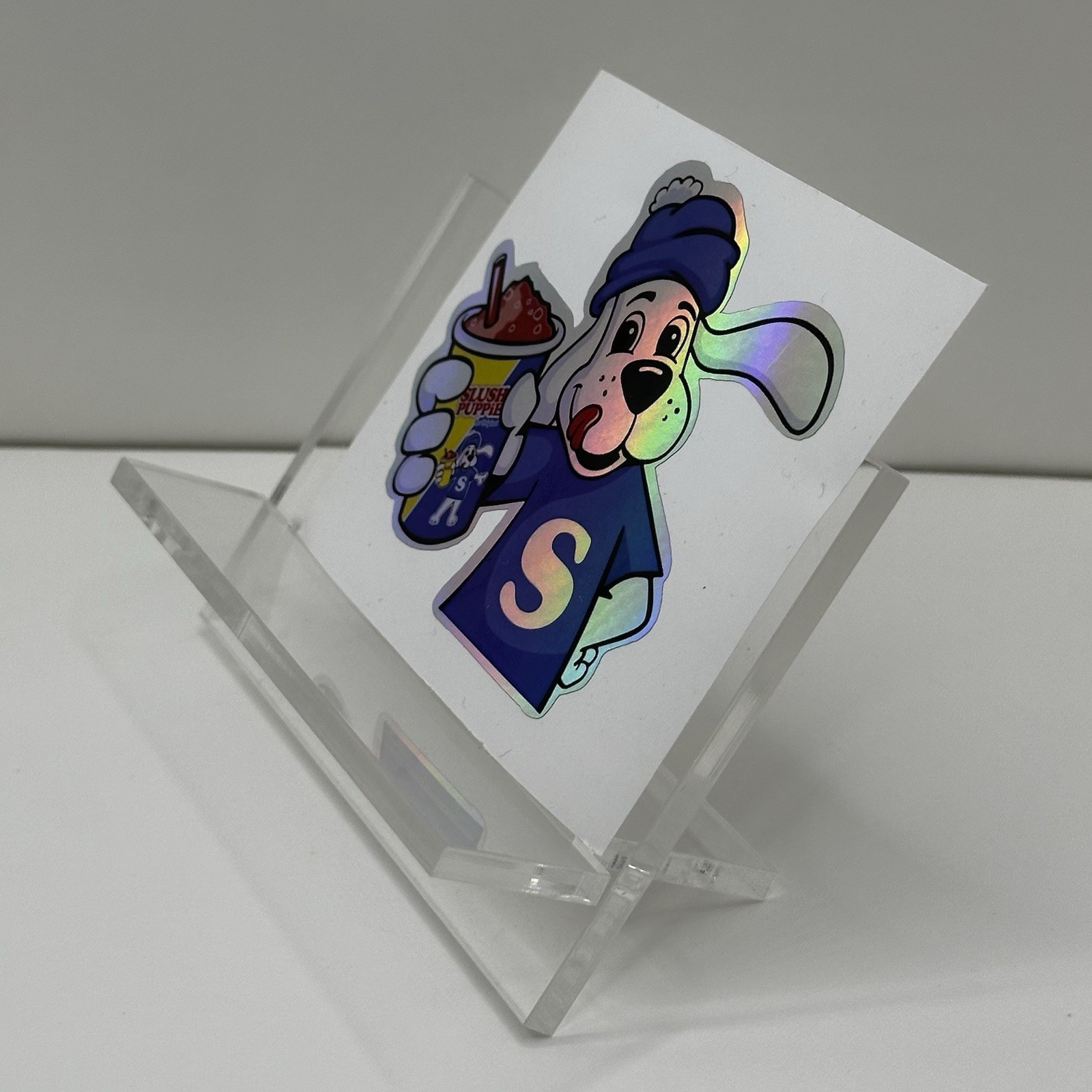 2 PACK SLUSH PUPPIE 3” INCH Vinyl Sticker & Holographic Decal Retro VTG Set Lot