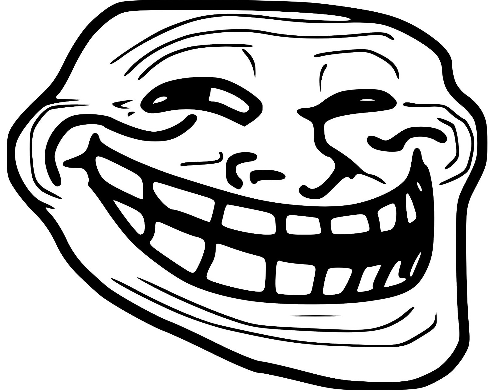 TrollFace Meme Glossy Sticker, 2inch, set of 2